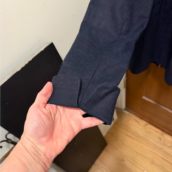J. Crew Navy cotton and linen jacket. - Picture 3 of 3